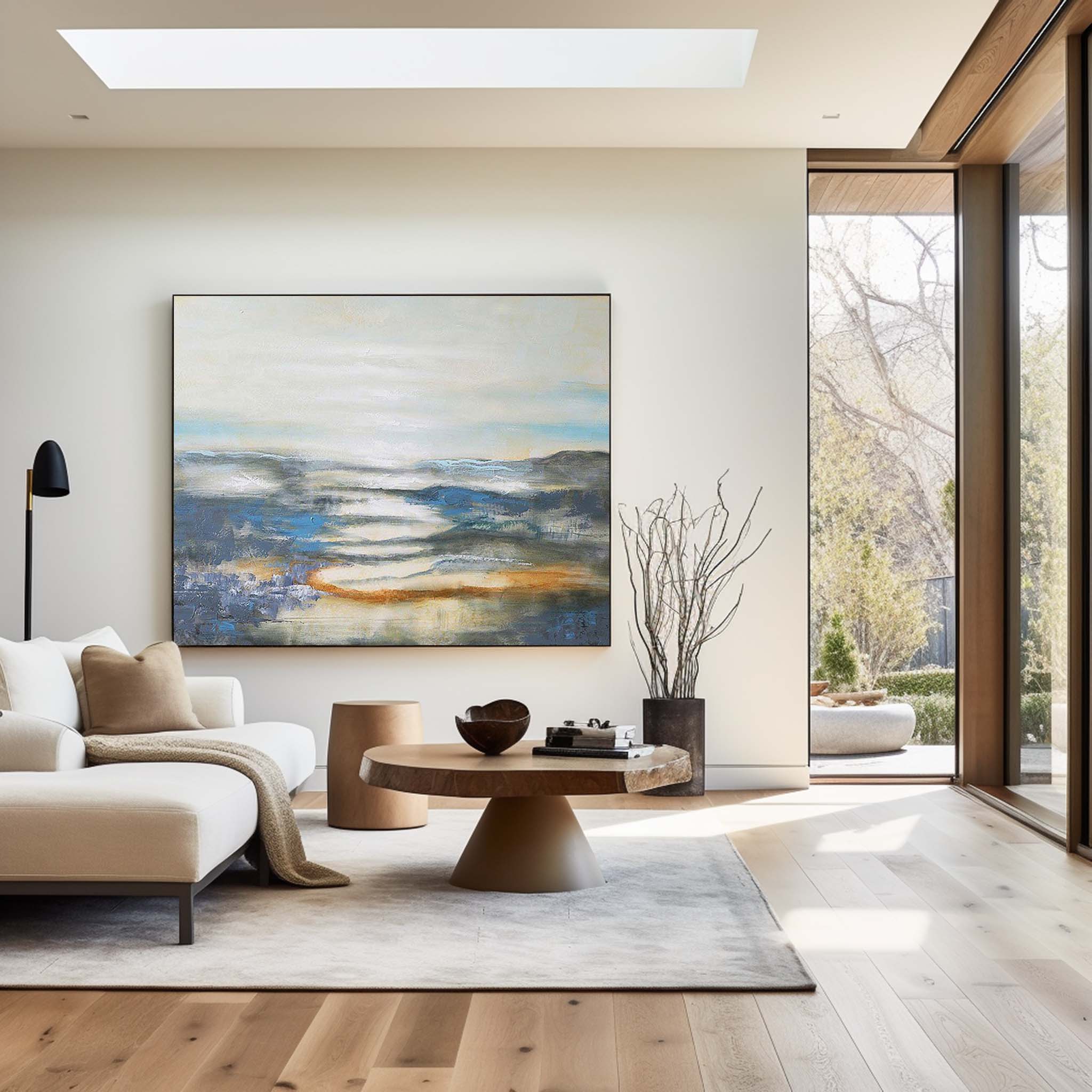 Serene Coastal Horizon Landscape Canvas Wall Art