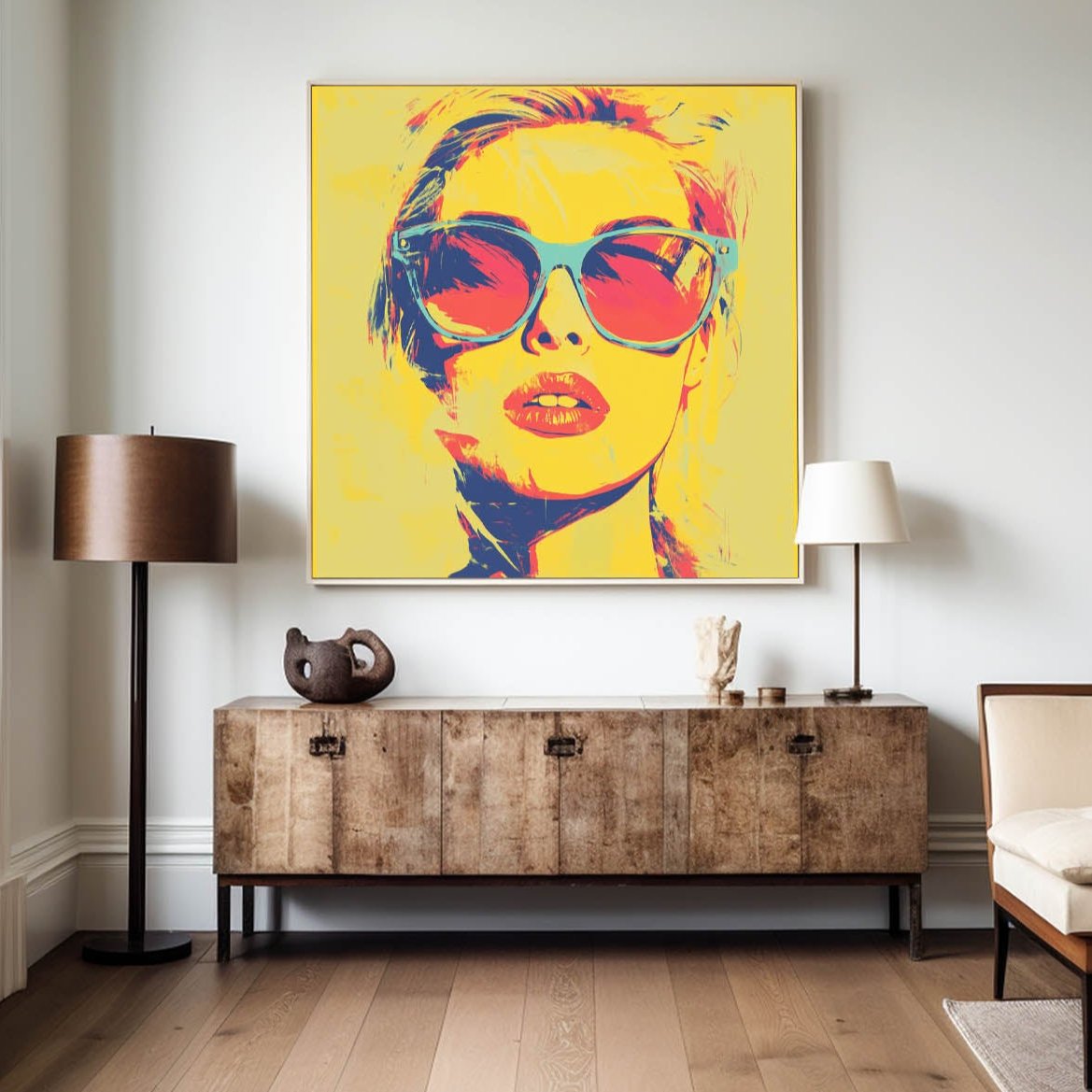 Pop Art Woman Portrait Canvas Wall Art