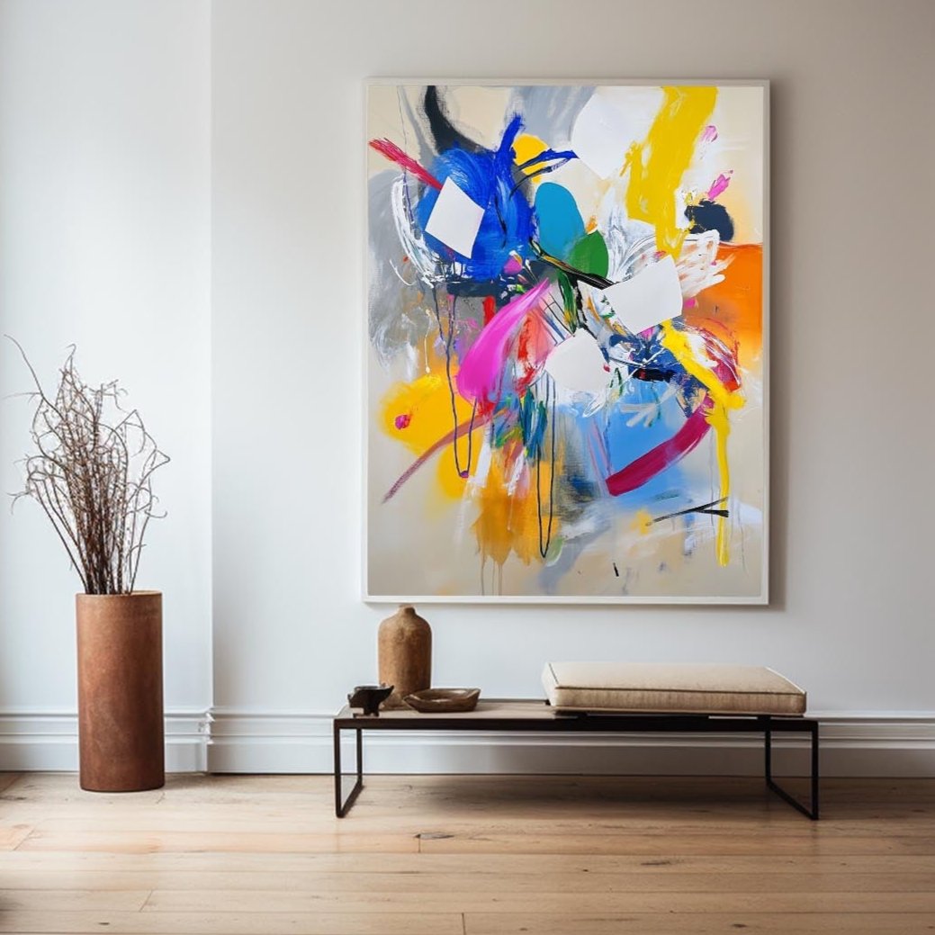 Vibrant Splash Color Abstract Canvas Art