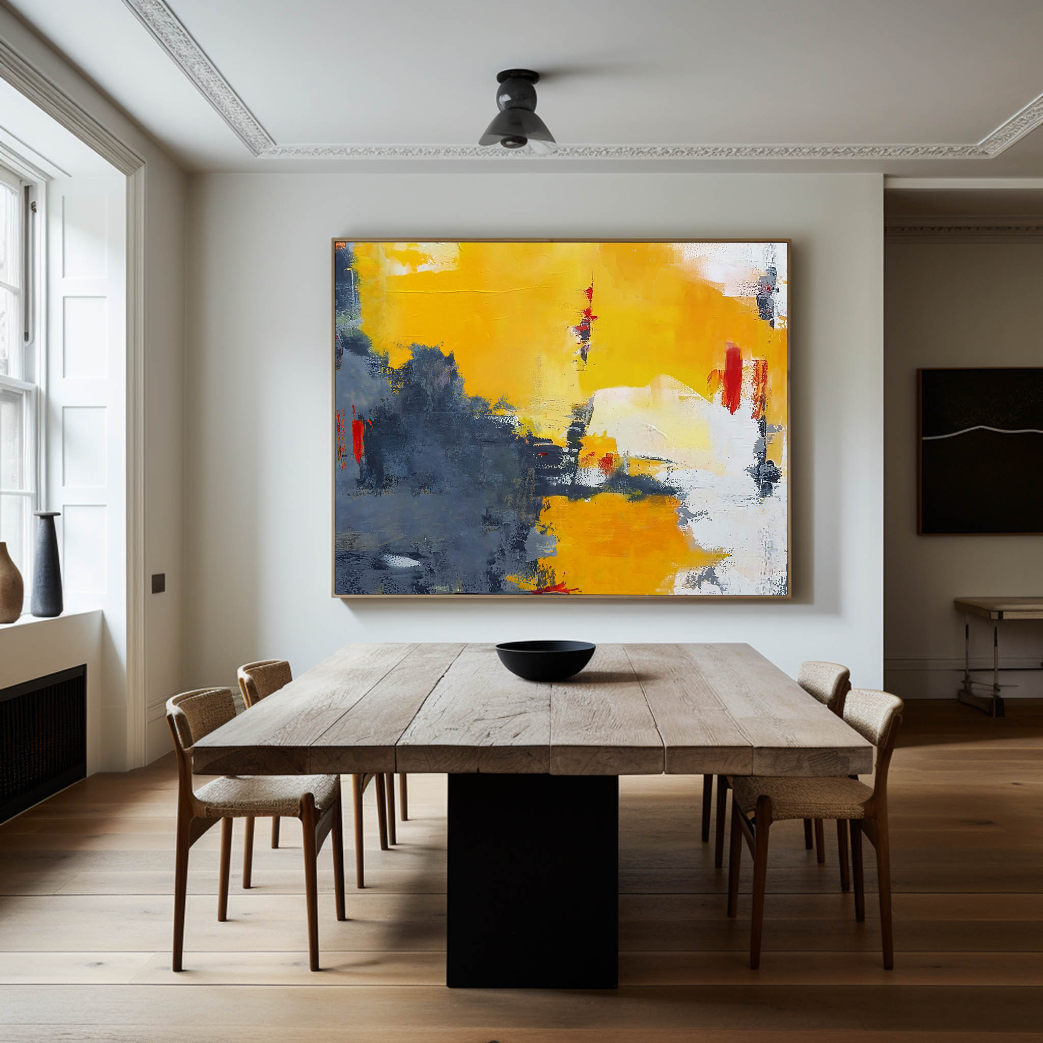Orange Grey Abstract Art ABAH25 - Neutralighting