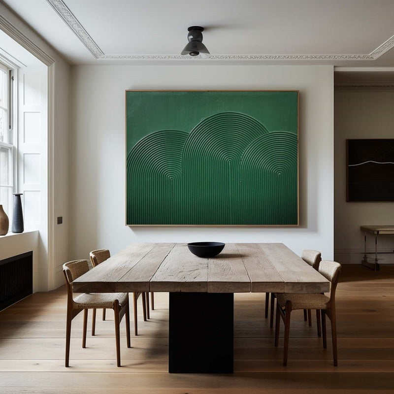 Emerald Green Geometric Abstract Painting
