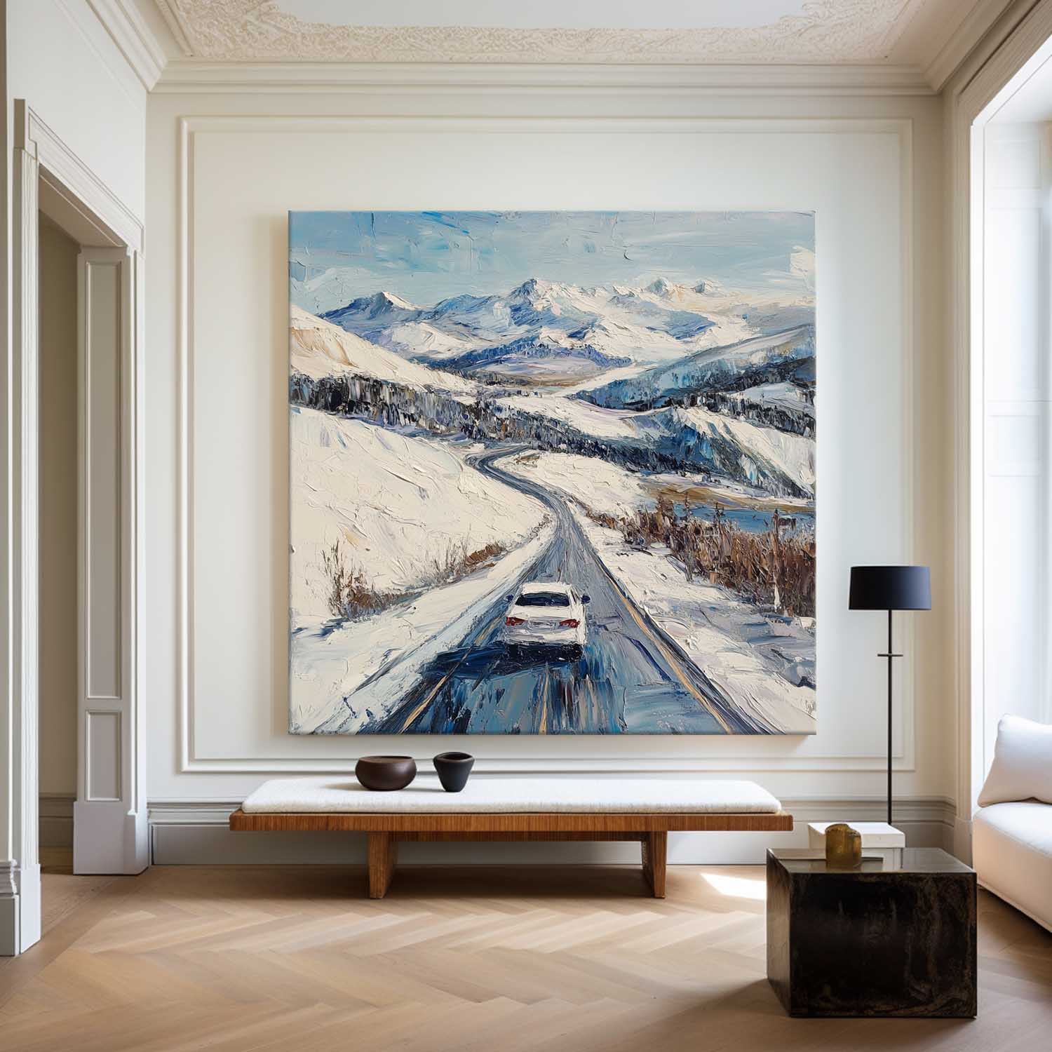 Snowy Mountain Road Painting