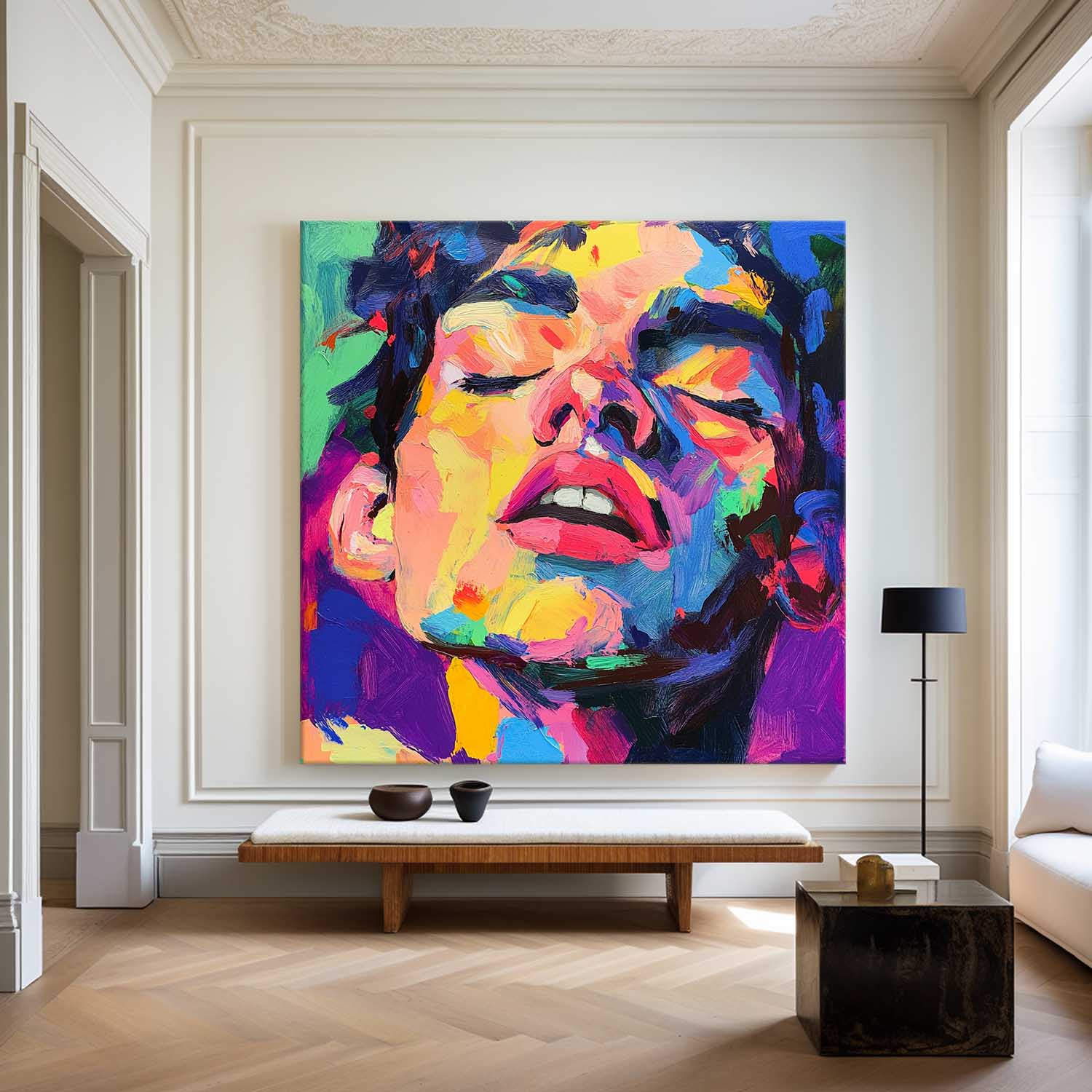 Modern Textured Man Portrait Canvas Art