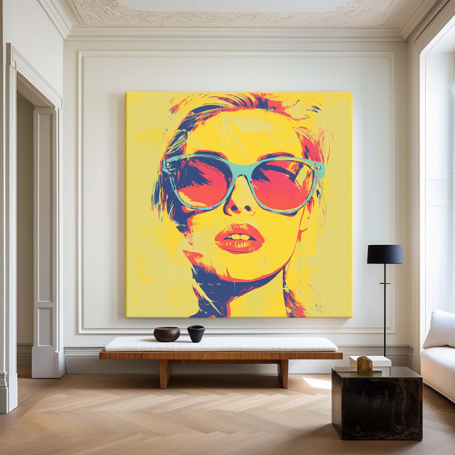 Pop Art Woman Portrait Canvas Wall Art