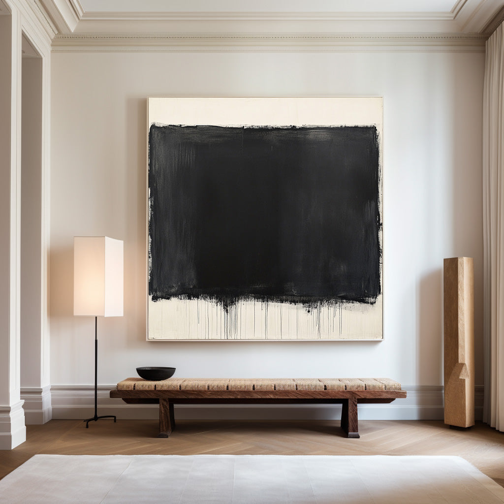 Kael Black Color Field Abstract Canvas Art