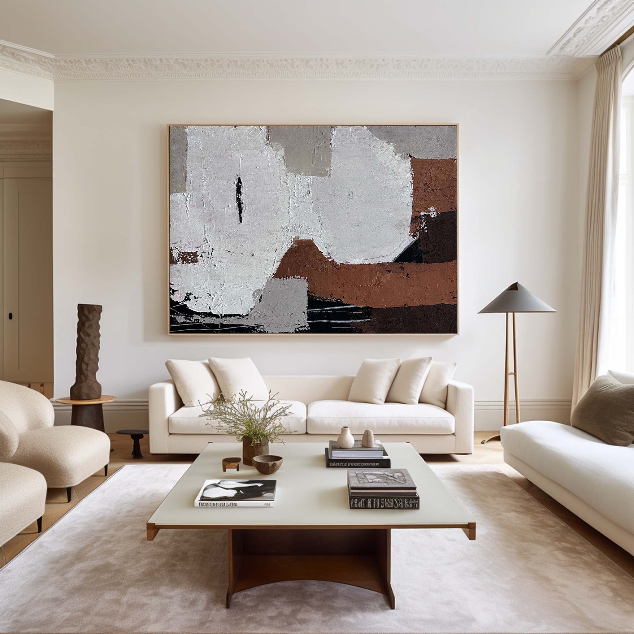 Layered Earth‑Tone Abstract Art Muted Neutral Textured Wall Statement Decor