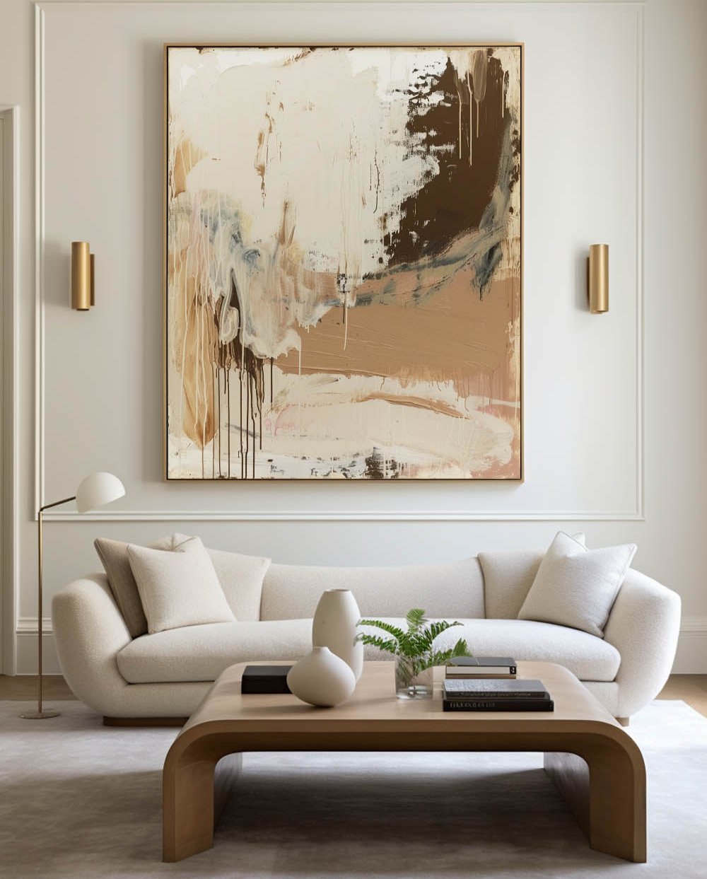 Earthy Tone Drip Abstract Canvas Wall Art