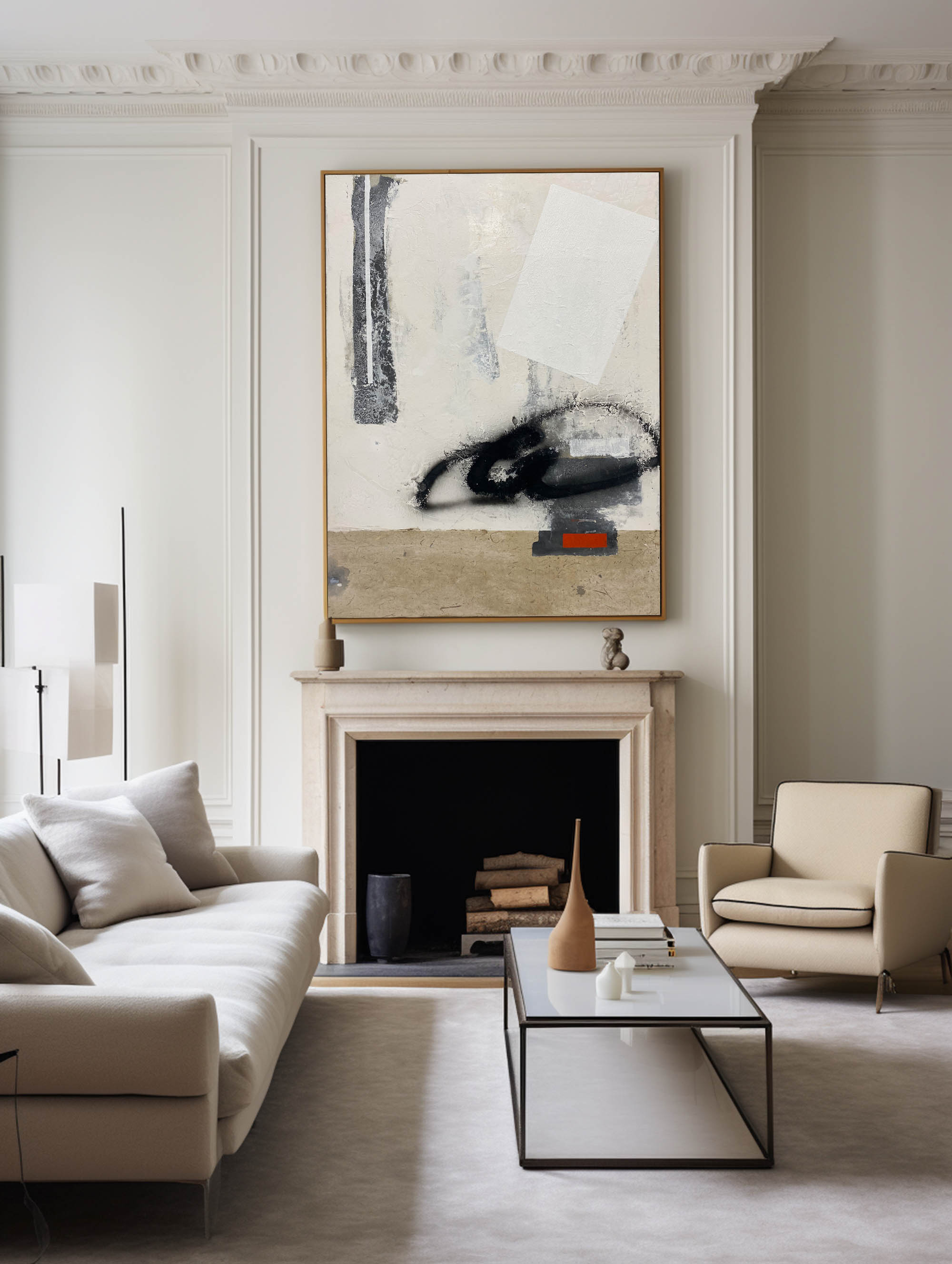 Brown Abstract Painting ABAV173 - Neutralighting