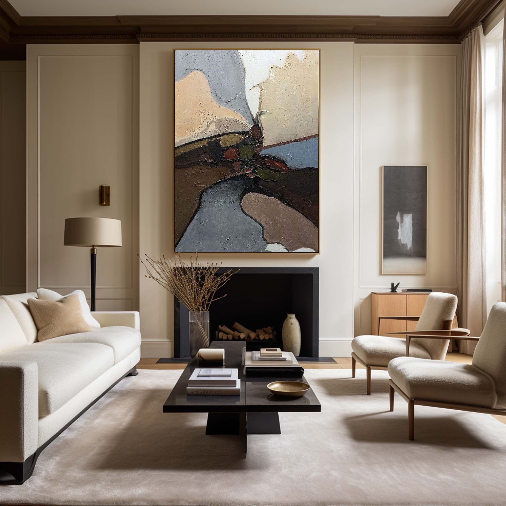 Earthy Organic Landscape Abstract Canvas Wall Art