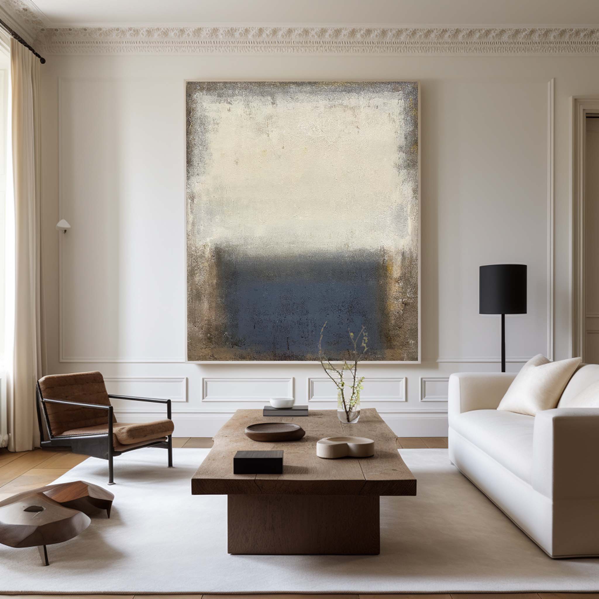 Earthy Horizon Abstract Painting Vertical