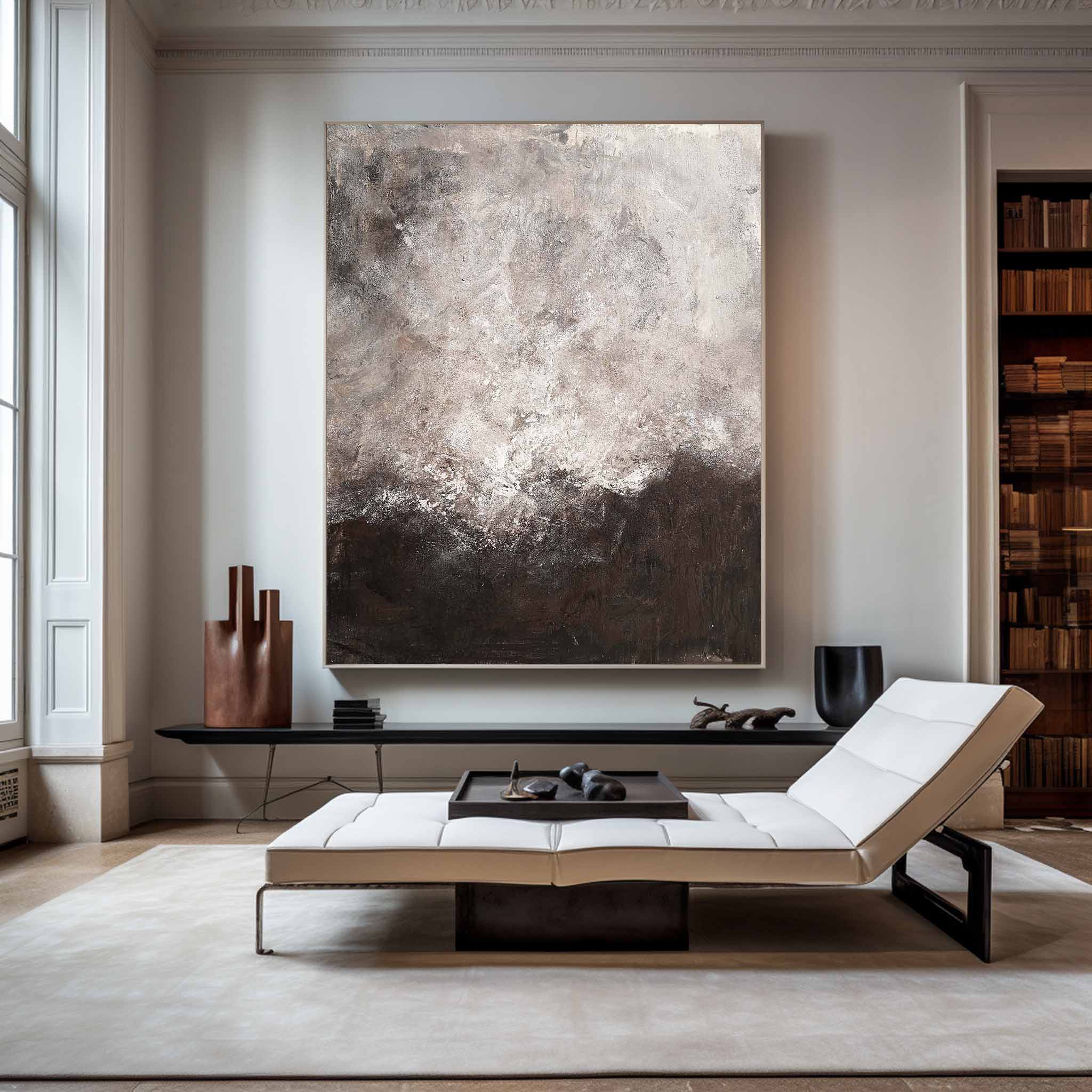 Wall Art Abstract Texture Dark Brown Grey Contemporary