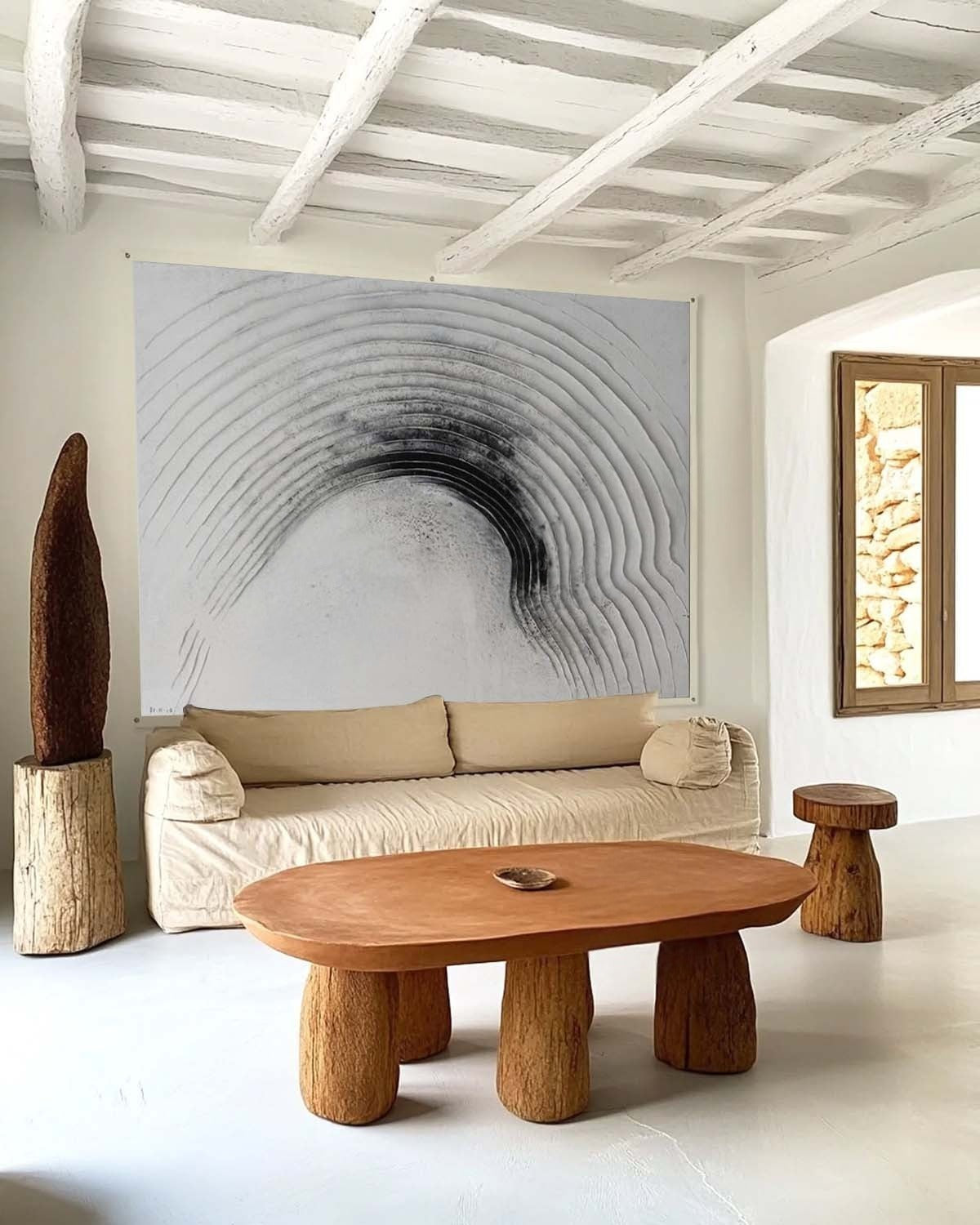 Wall Art Horizontal 3D Impasto Half-Circle