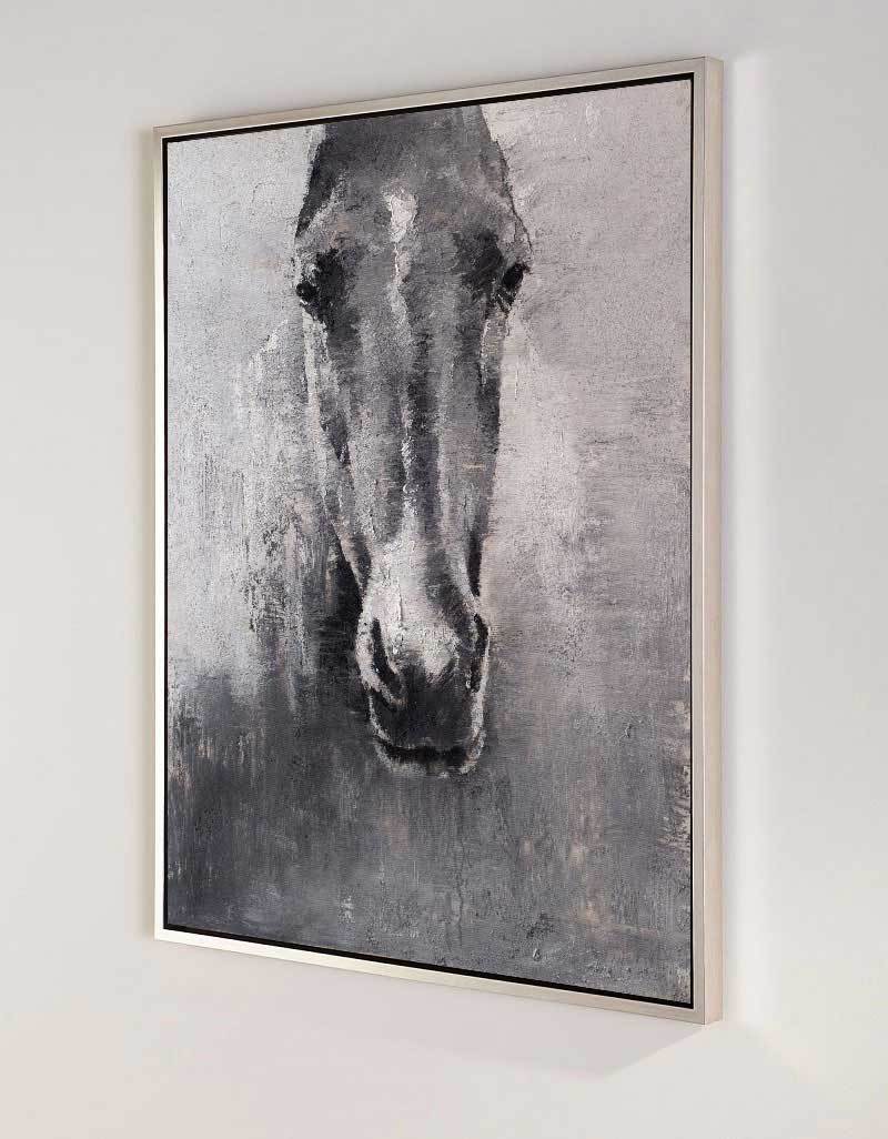 Grey White Abstract Horse Art ANH02 - Neutralighting