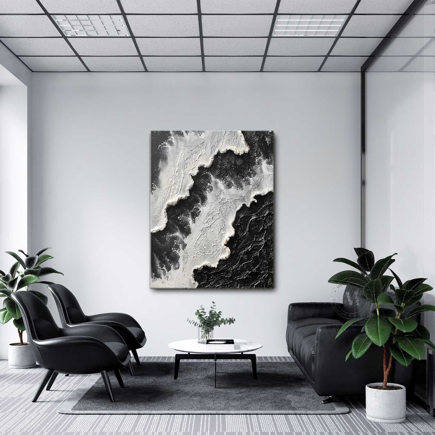 Wall Art Monochrome Ocean Wave