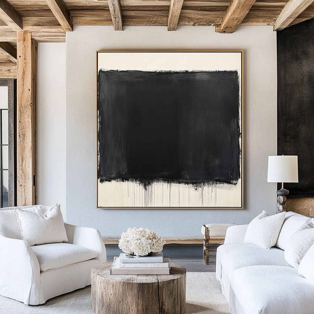 Kael Black Color Field Abstract Canvas Art
