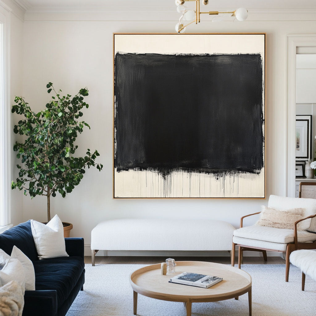 Kael Black Color Field Abstract Canvas Art