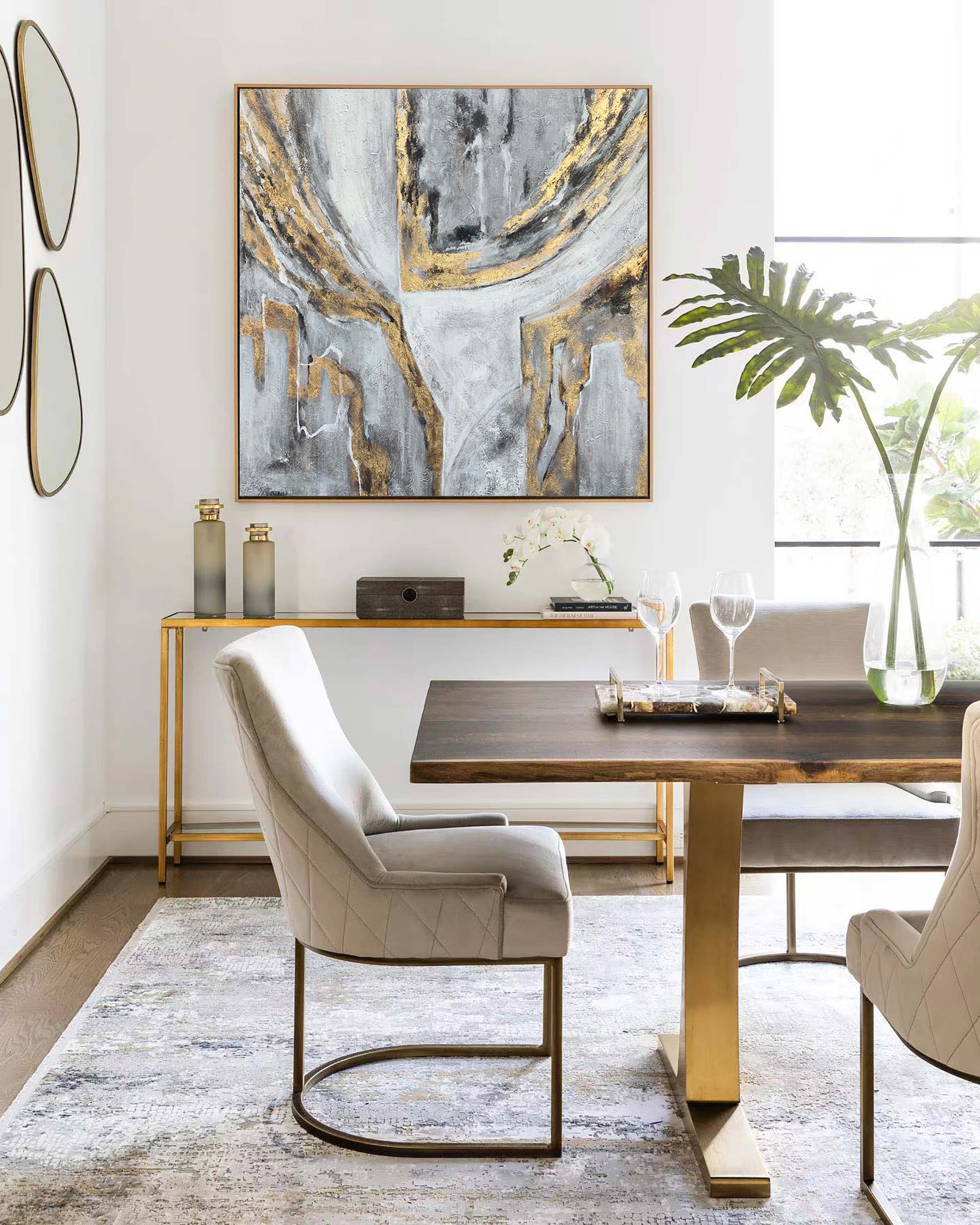 Gray Gold Abstract painting ABAS19 - Neutralighting