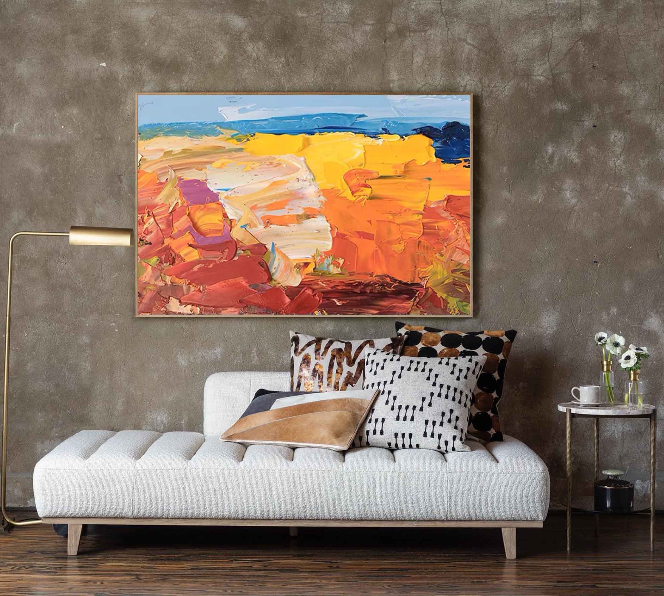 Thick Textured Canyon Abstract Canvas Wall Art