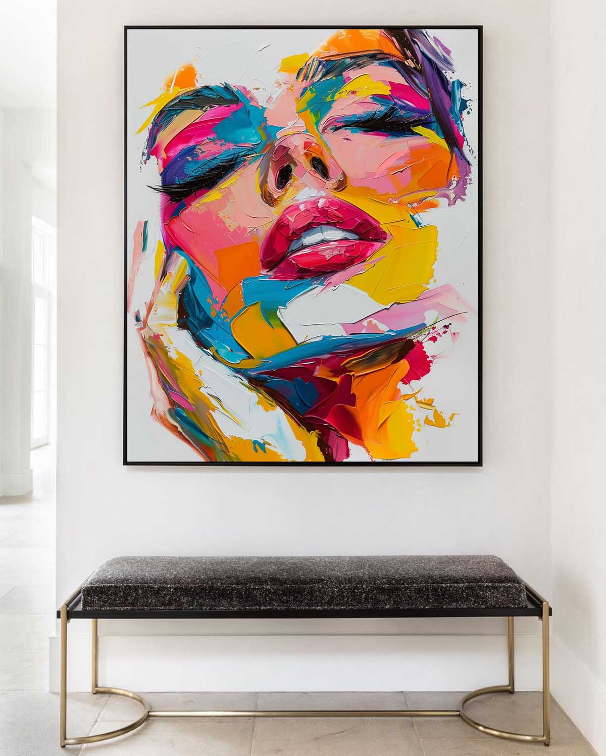 Colorful Female Portrait Abstract Painting