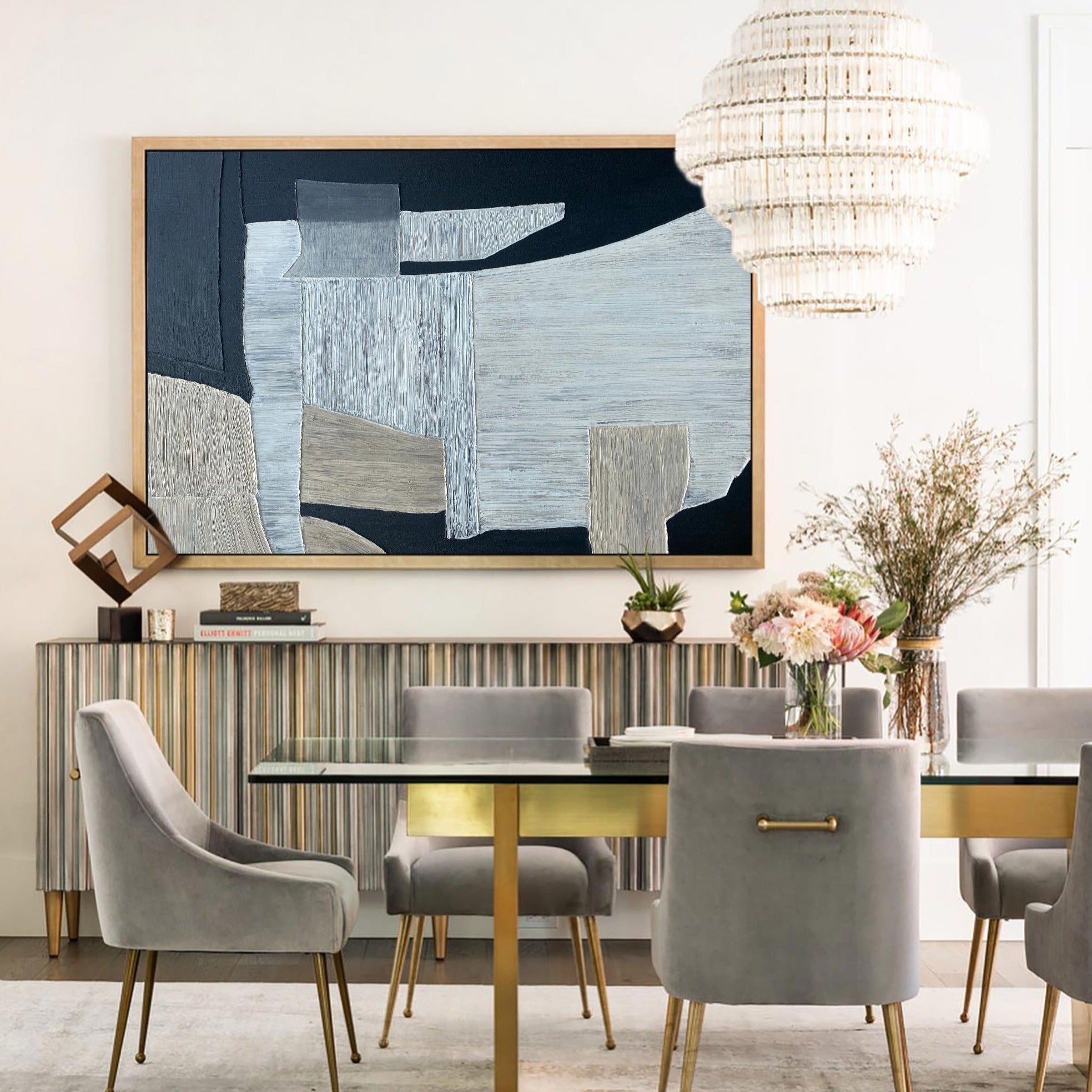 Black And Grey Abstract Painting