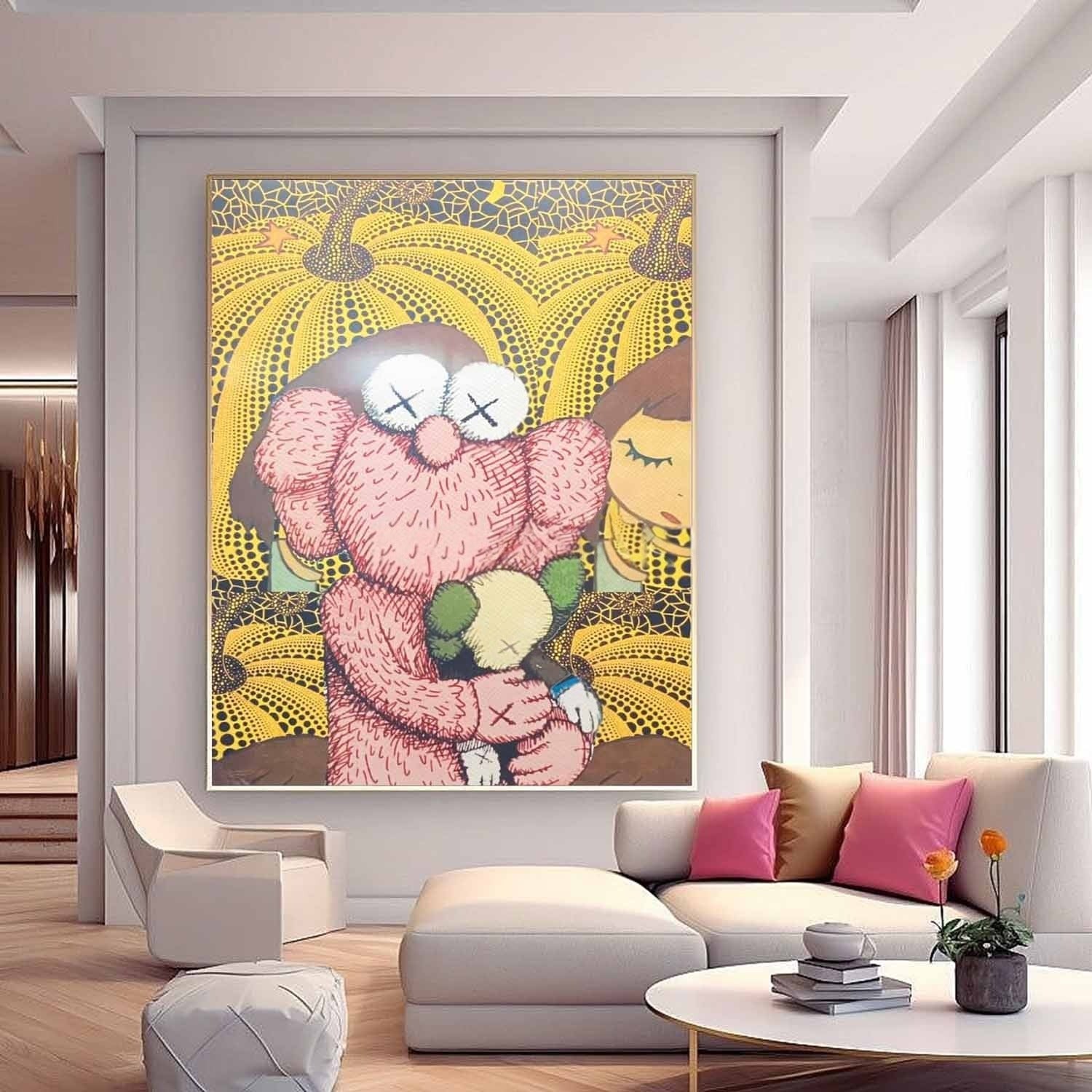 Wall Art Playful Textured KAWS