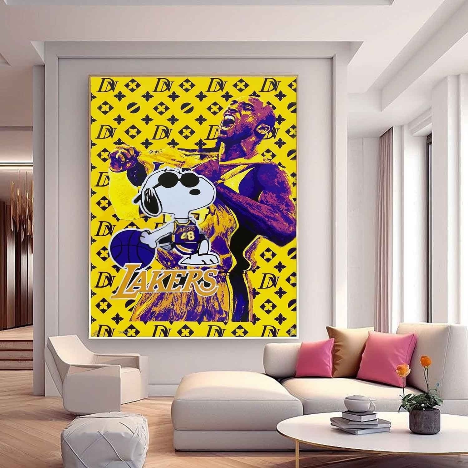 Wall Art Iconic Textured Lakers Kobe