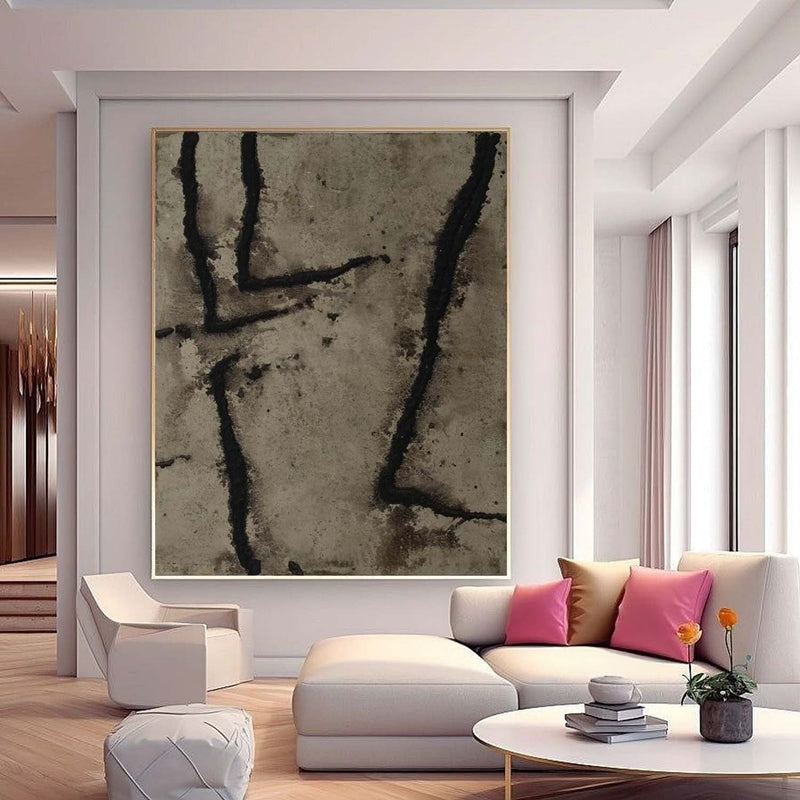 Wall Art Thick Black Abstract Line Abstract