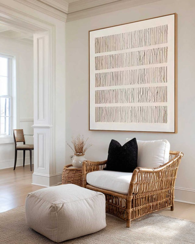 Textured Vertical Linear Relief Painting