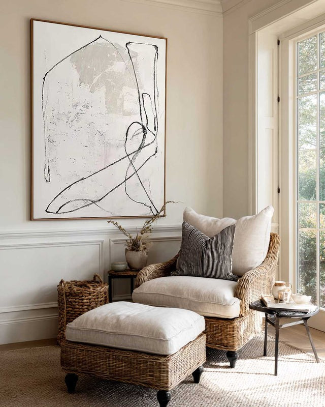 Gestural Monochrome Minimalist Abstract Painting