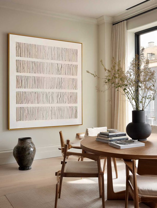 Textured Vertical Linear Relief Painting
