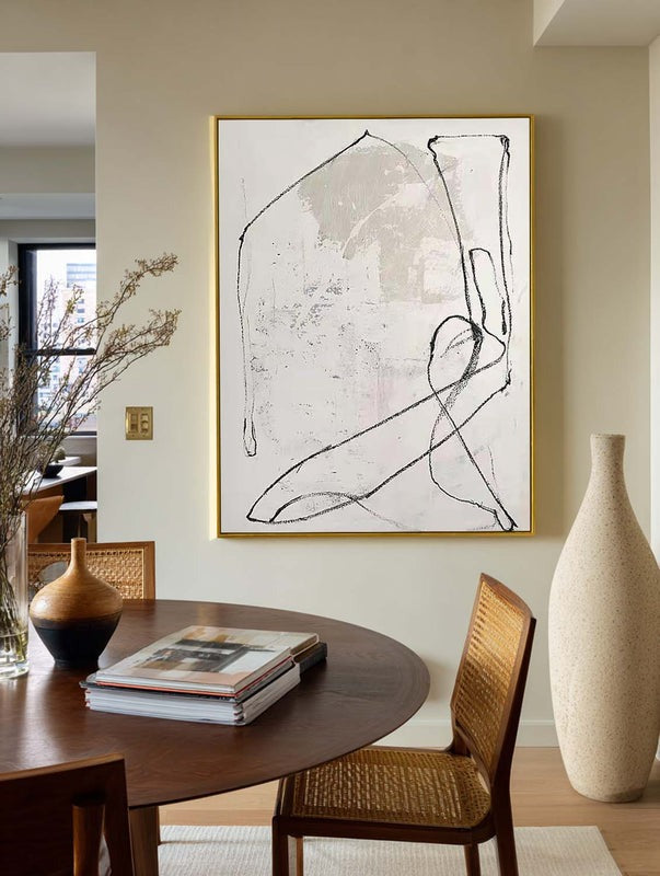 Gestural Monochrome Minimalist Abstract Painting