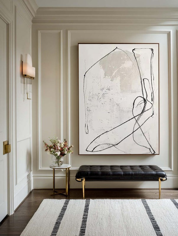 Gestural Monochrome Minimalist Abstract Painting