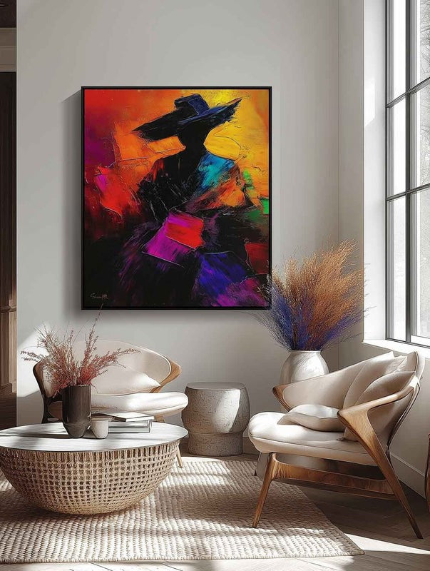 Wall Art Abstract Silhouette Vibrant Multicolor Dynamic