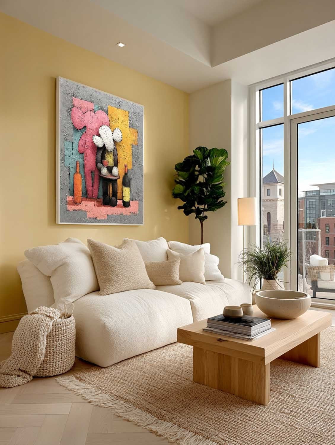 Wall Art Vertical Pop Art Cartoon Character Scene Playful