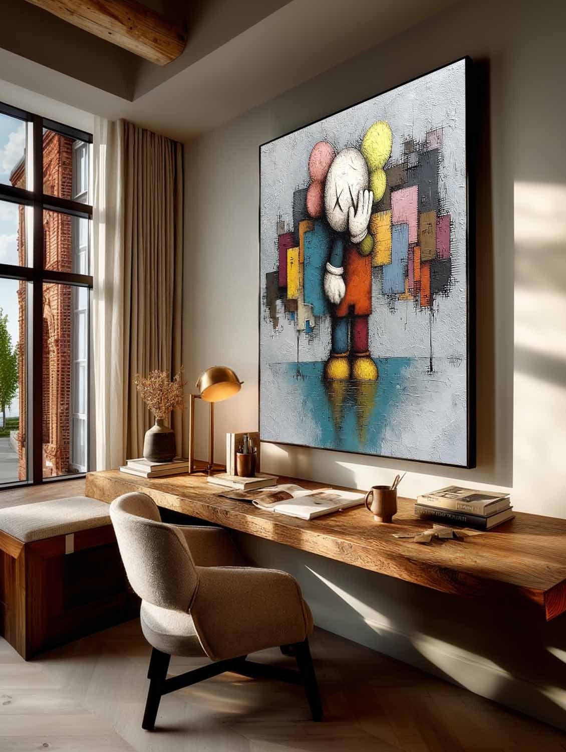 Wall Art Reflective Textured Kaws