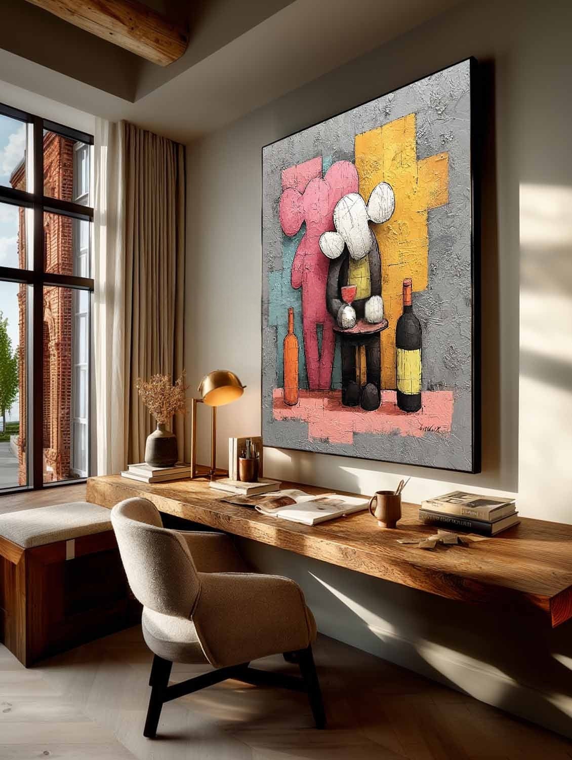 Wall Art Vertical Pop Art Cartoon Character Scene Playful