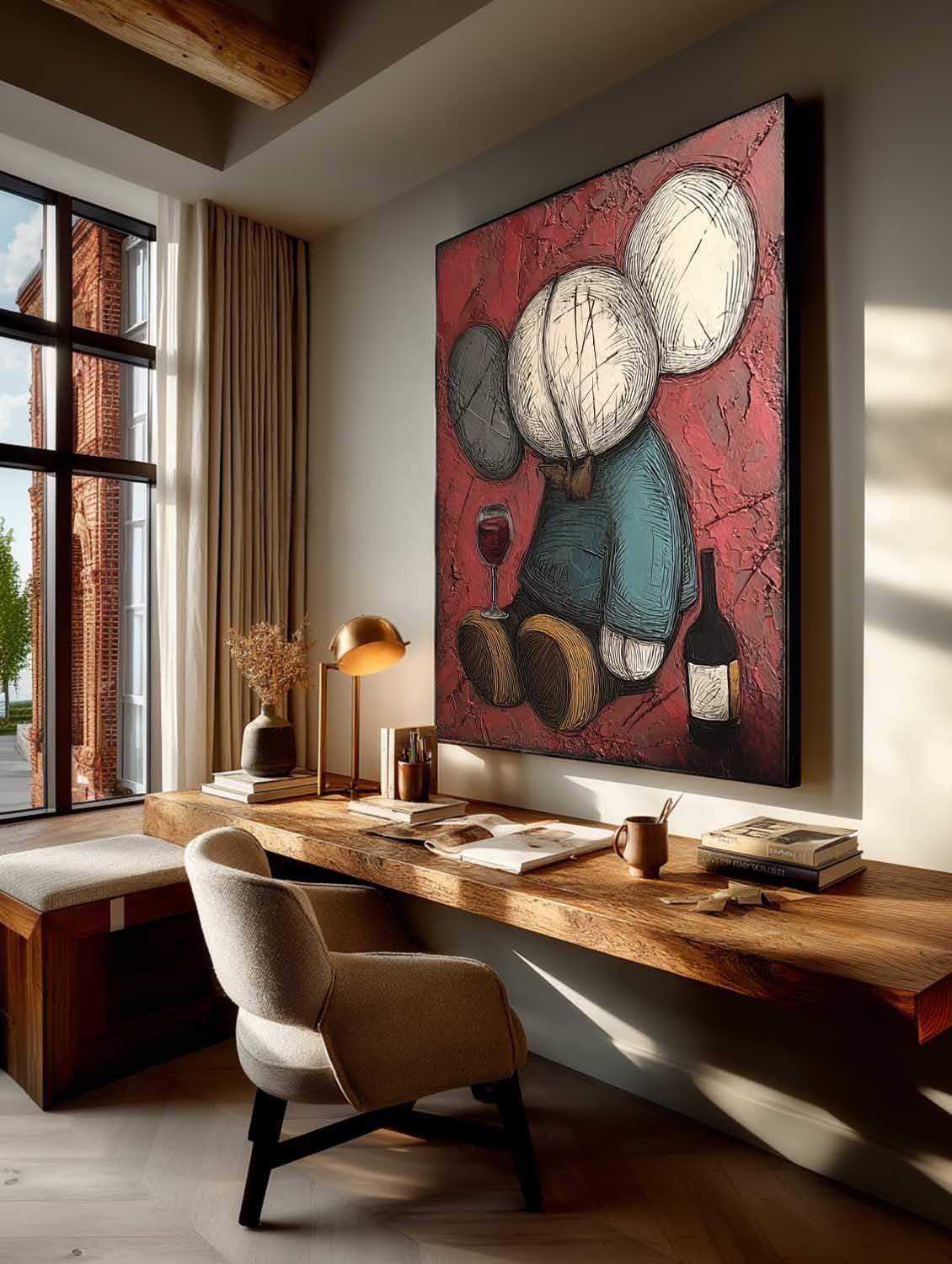 Kaws Wine Time Pop Art Painting
