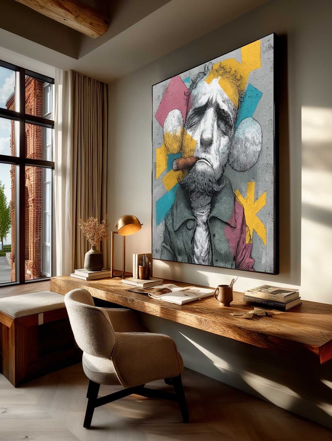 Kaws Bearded Gangster Pop Art Painting