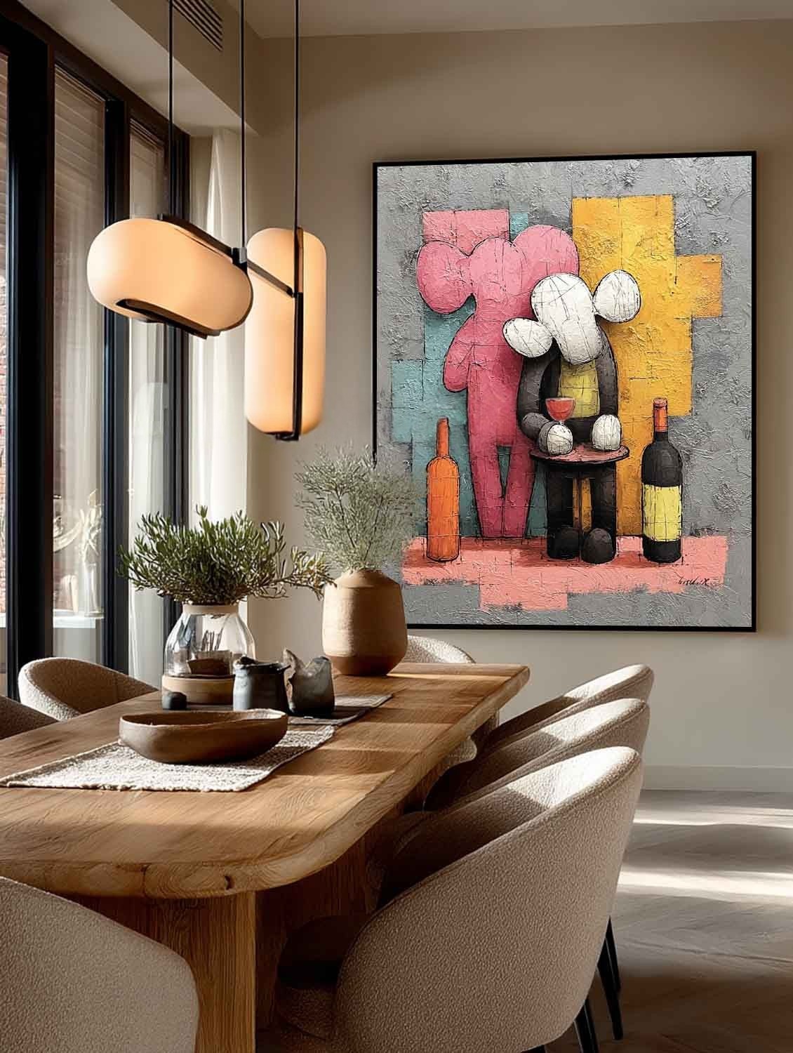 Wall Art Vertical Pop Art Cartoon Character Scene Playful