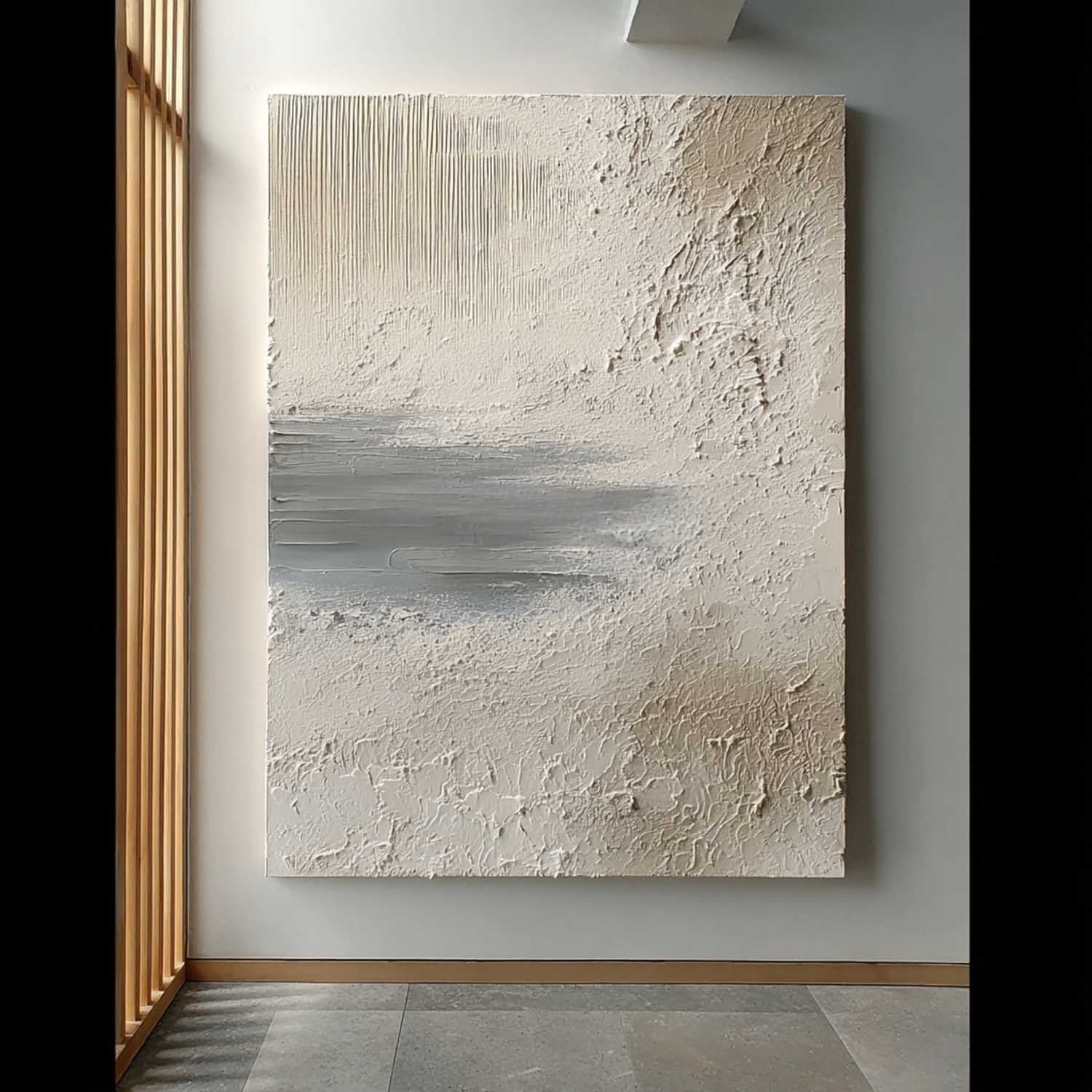 Wall Art Vertical Textured Abstract Landscape Scene Muted Earthy