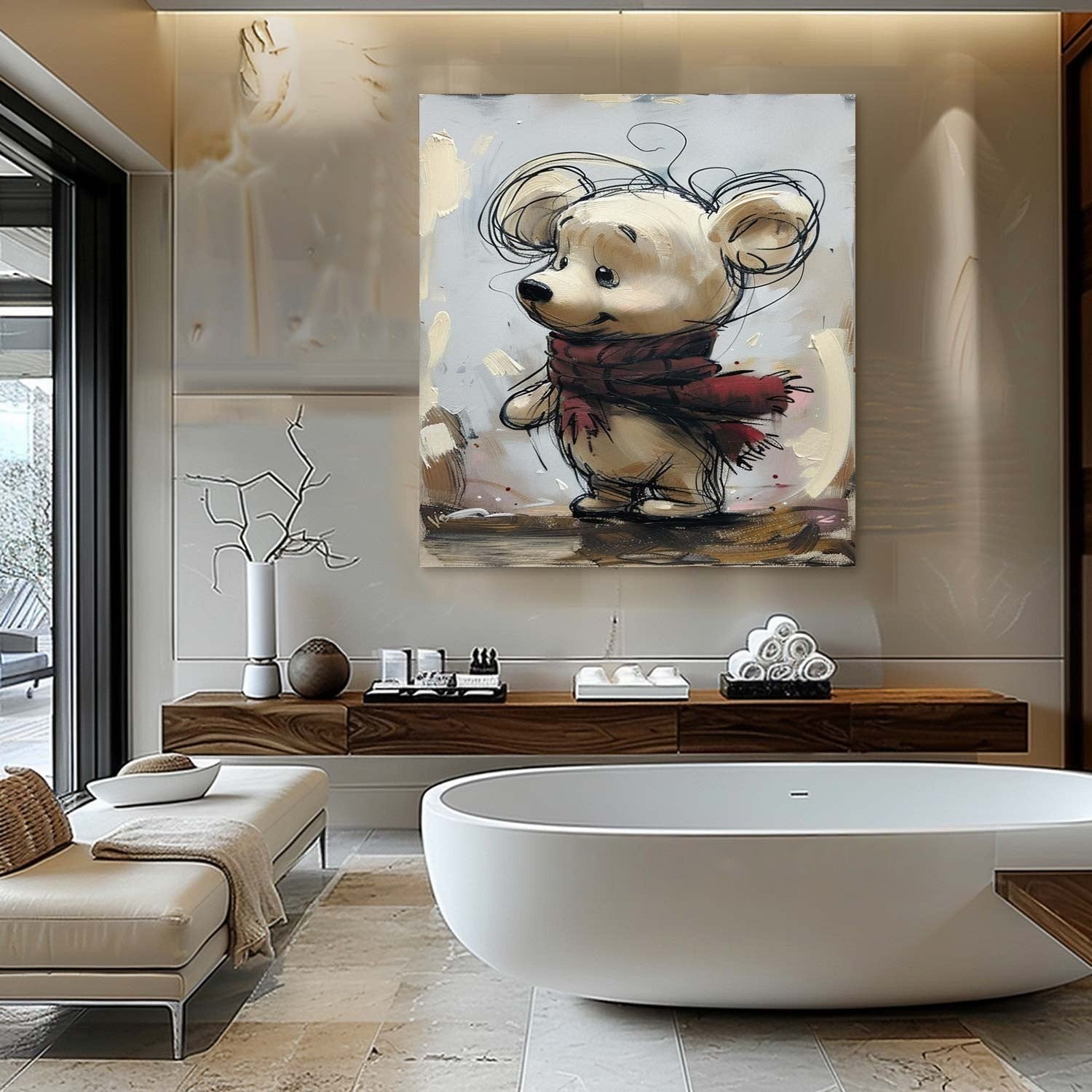 Wall Art Whimsical Winter Bear