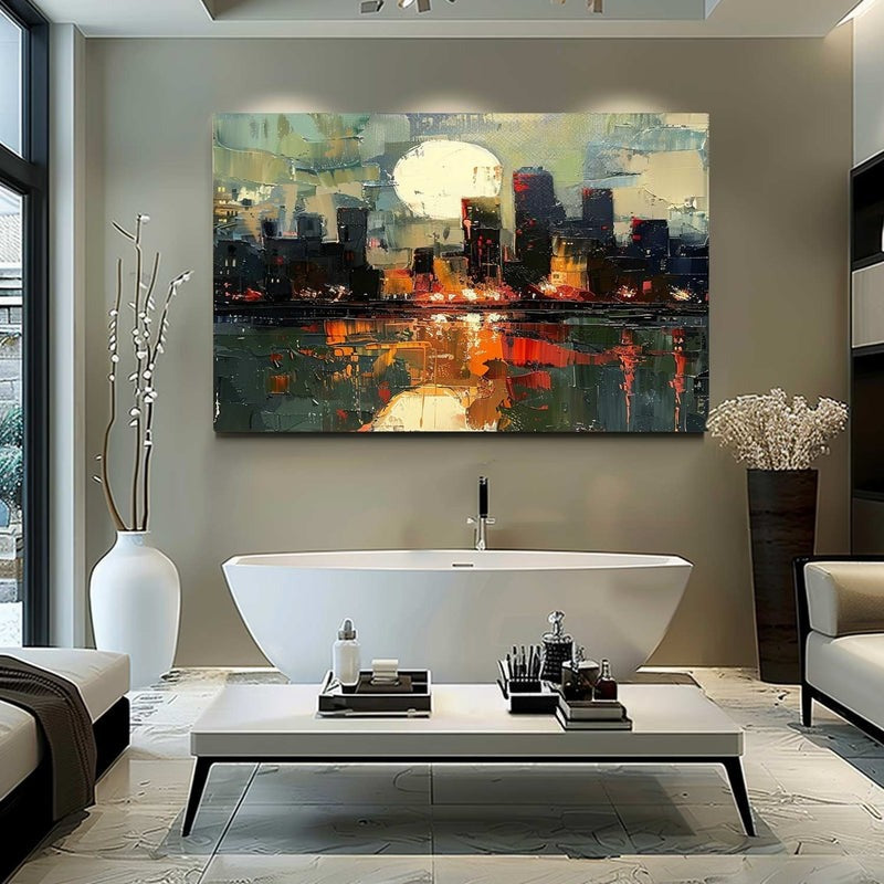 Wall Art Impressionist Urban Night Reflective