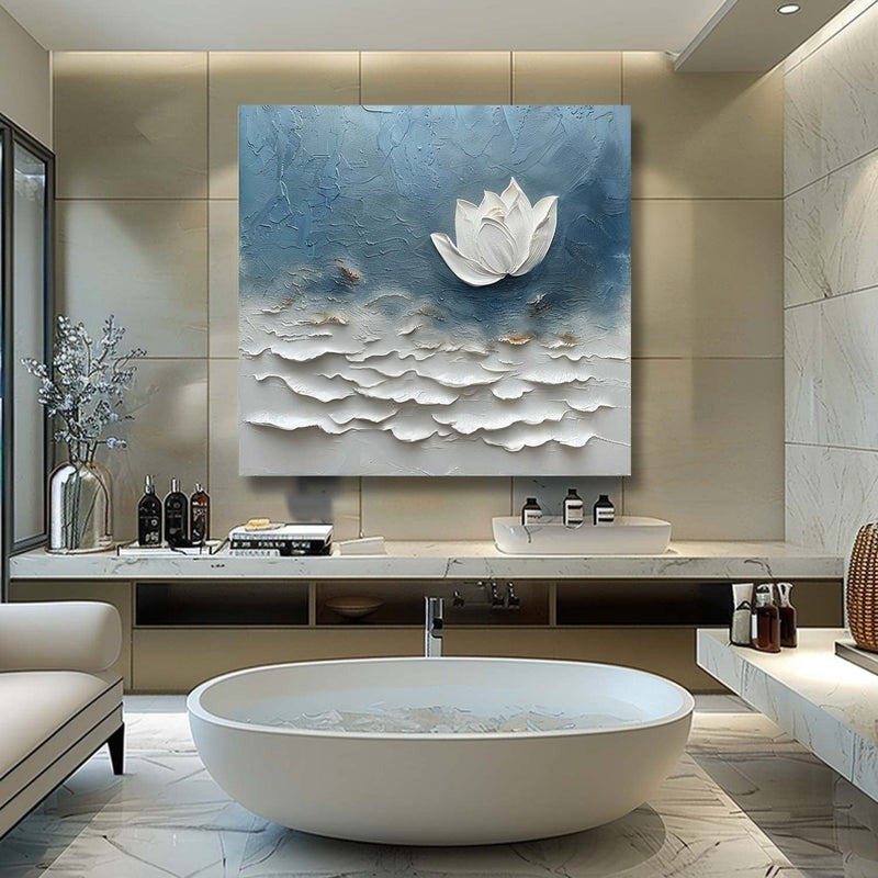 Wall Art Layered Floral White Contemporary
