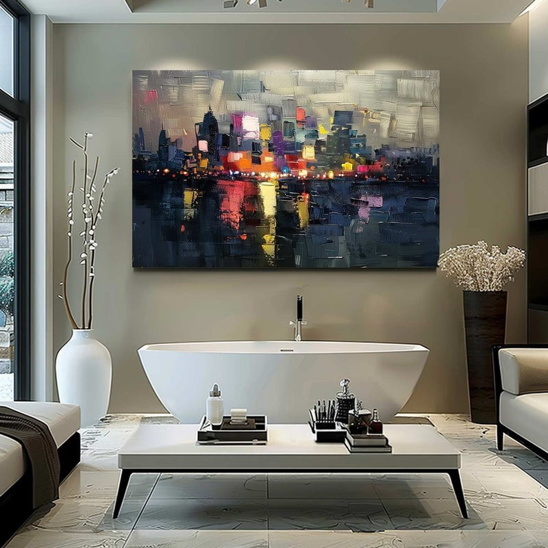 Wall Art Contemporary Night Street Scene