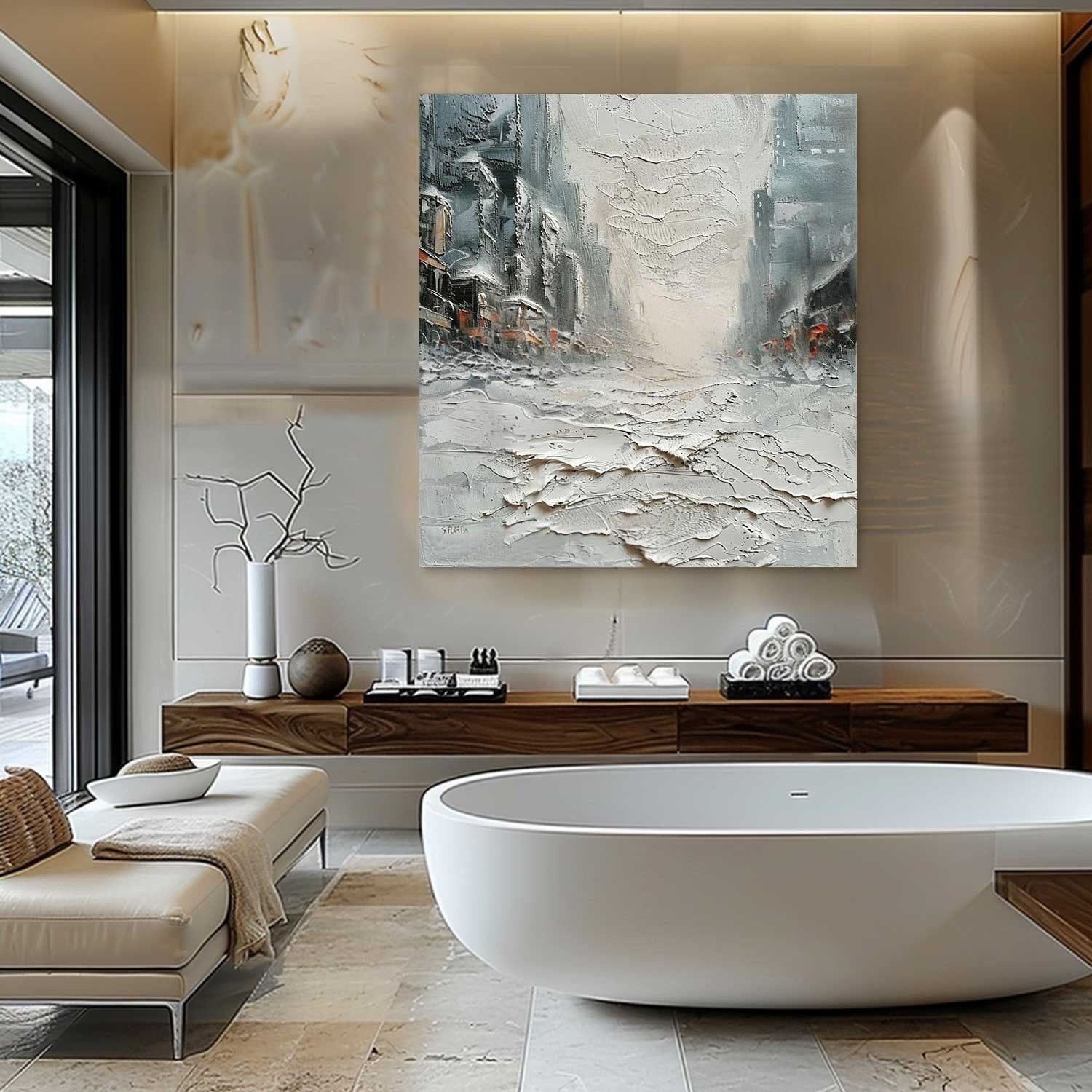 Wall Art Impasto Urban Street Painting