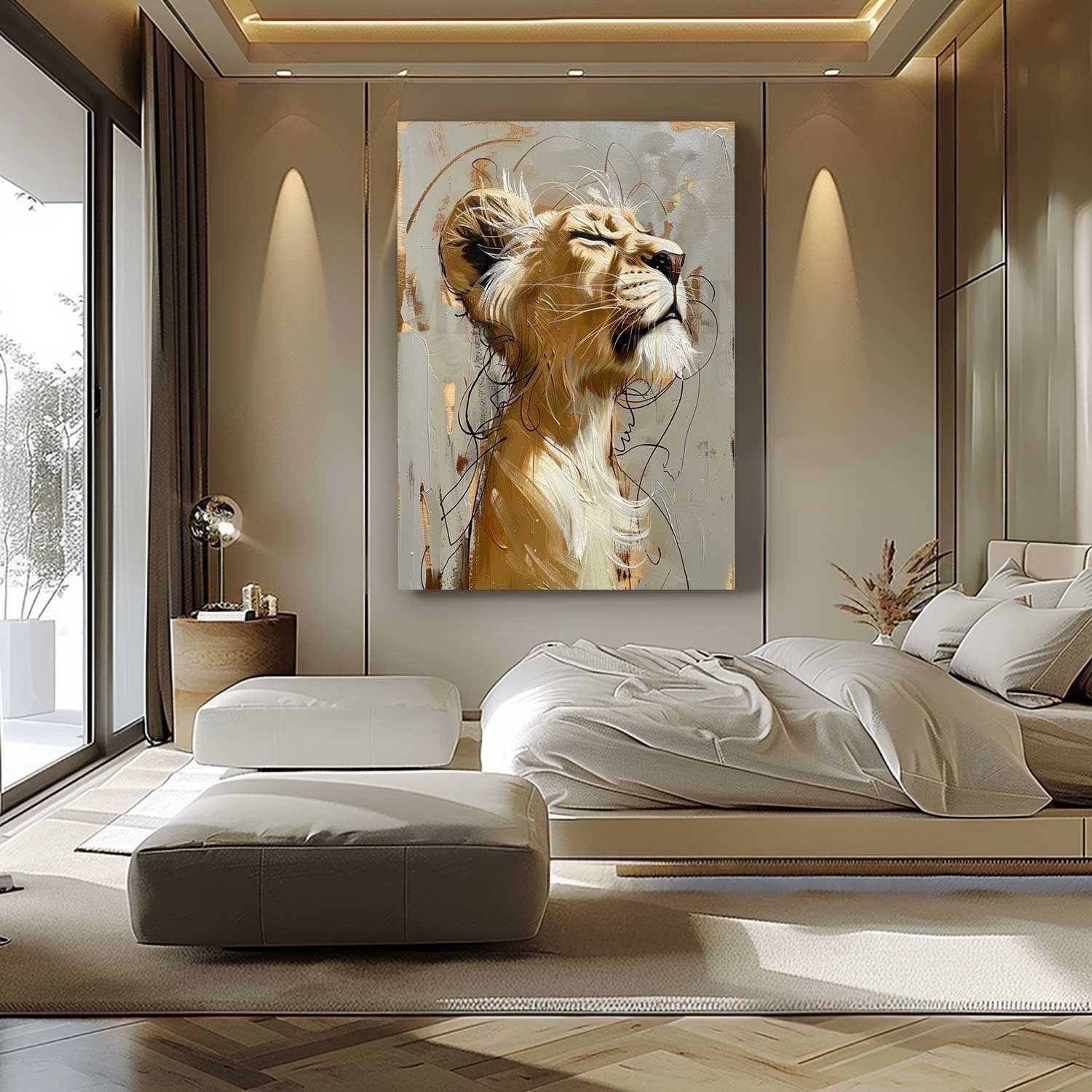 Wall Art Majestic Lioness Gold