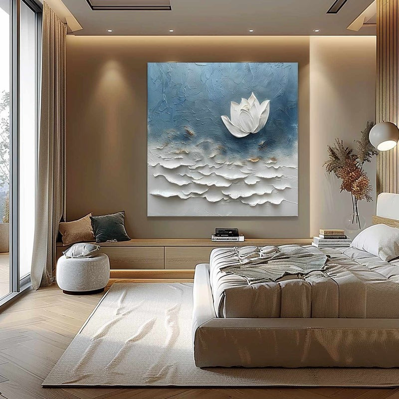 Wall Art Layered Floral White Contemporary