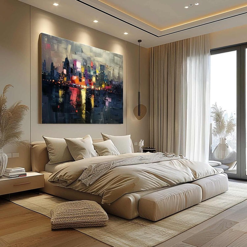 Wall Art Contemporary Night Street Scene