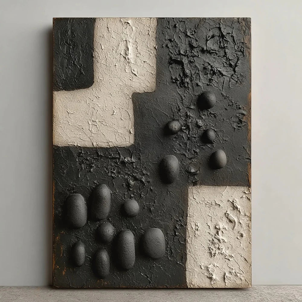 Wall Art Vertical 3D Geometric Pebble