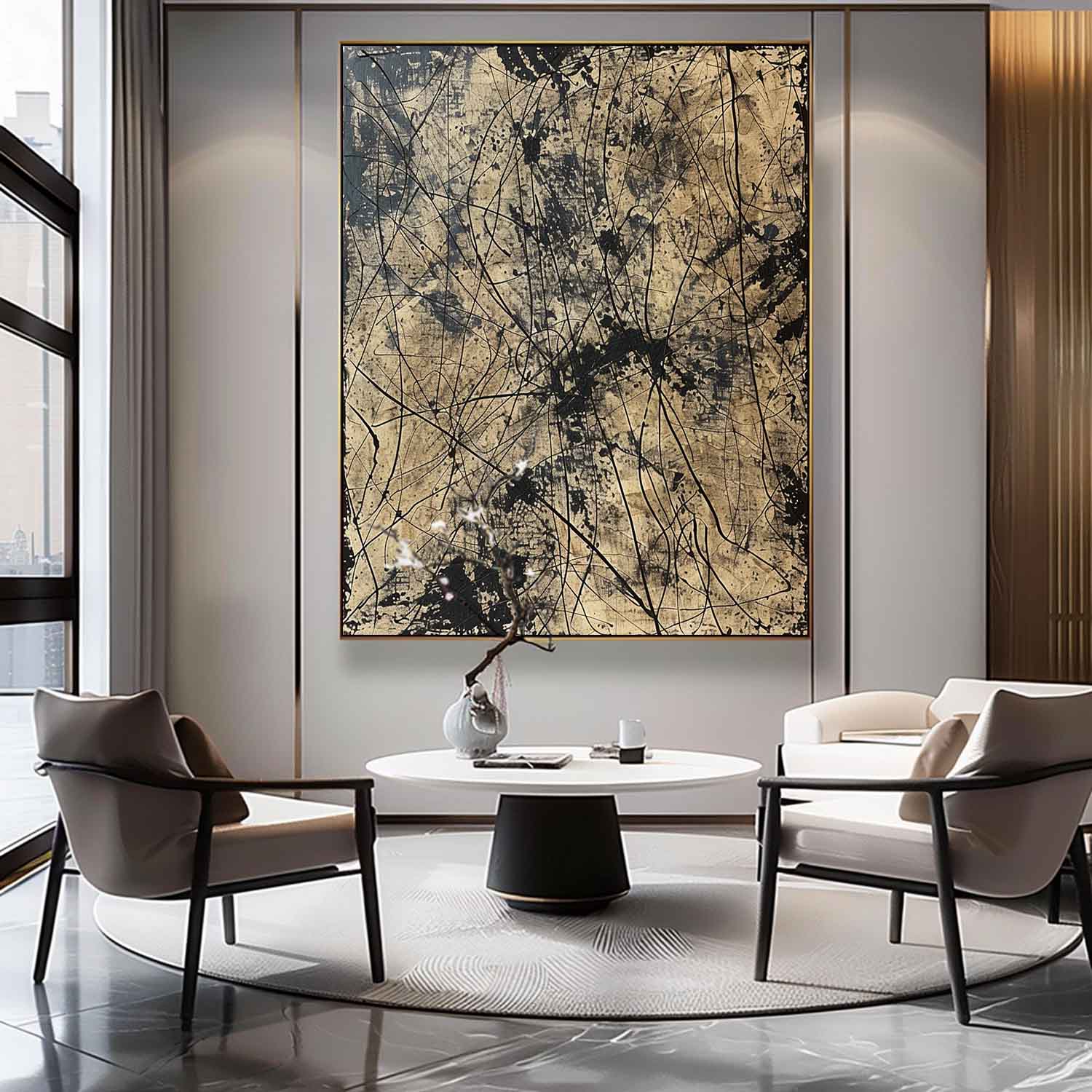 Wall Art Vertical Abstract Expressionist Graffiti Art